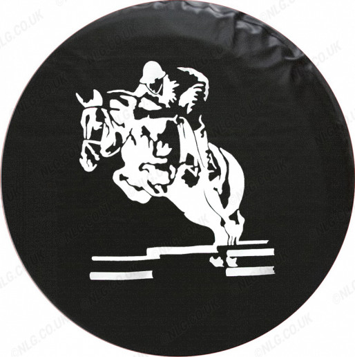 Horse Rider Black And White Soft Wheel Cover All Sizes