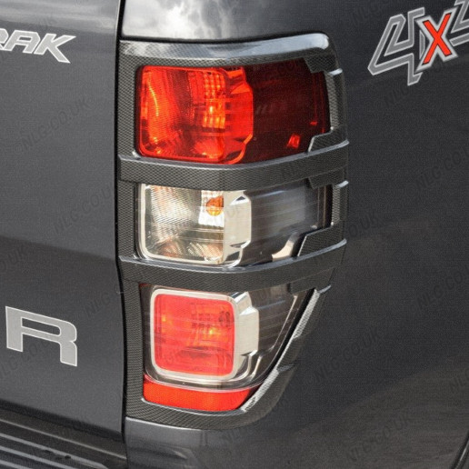 Ford Ranger 2012-2019 Carbon Fibre Rear Light Covers / Tail Light Surrounds