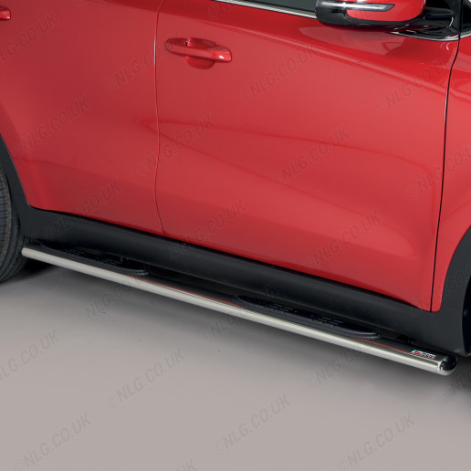Kia Sportage 2016 to 2021 Oval Stainless Steel Side Bars With Step