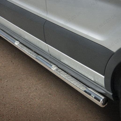 76mm Side Bars Stainless Steel For LWB L2 Ford Transit 19 On