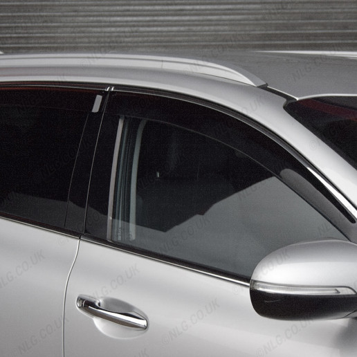 Hyundai Tucson 2015-2020 Dark Smoke Wind Deflectors with Chrome Strip