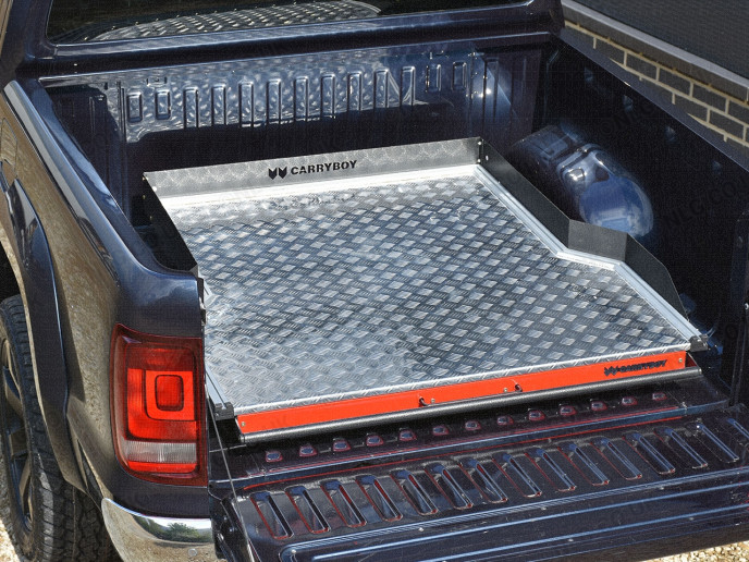 Close-up view of the VW Amarok 2011-2020 Full-Width Load Bed Slide