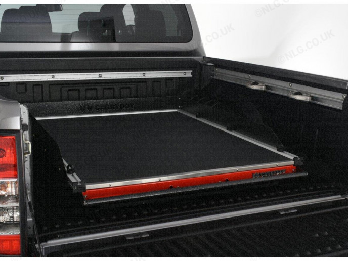 Rhino Deck Black Textured Heavy Duty Bed Slide for the Nissan Navara D40