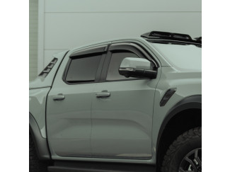 Ford Ranger Double Cab 2023- Dark Smoked Wind Deflectors - set of 4