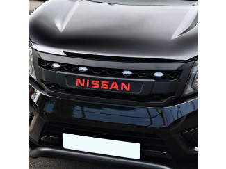 Nissan Navara NP300 2016-2021 Matte Black Grille with LEDs and Red Logo