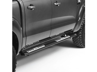 Ford Ranger Black Side Bar With Alloy Tread Plates