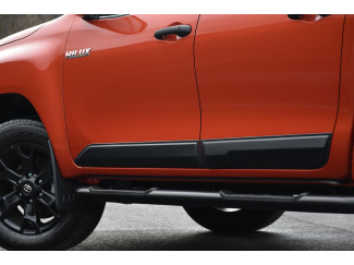 Toyota Hilux 2016 On - Matte Black Side Trims