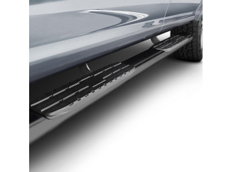 Ford Ranger 2012-2019 Black Oval Side Bars with Tread Plates