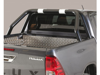 Toyota Hilux 2021 On Double Cab Single Hoop Sports Bar - Black