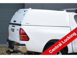 Hilux 2016 On ProTop Canopy Tradesman In White With Solid Rear Door and Central Locking - Ladder rack Compatible