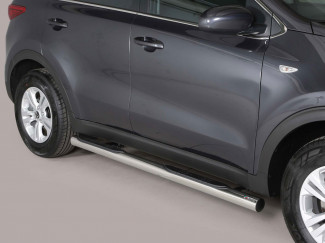 Kia Sportage 2016- 76mm Stainless Steel Oval Side Bars with Steps