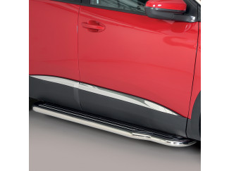 Peugeot 3008 2016 on Misutonida Side Steps w/ Full Length Black ABS Treads