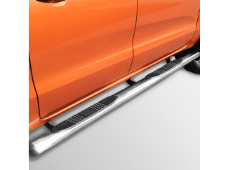 Ford Ranger 2012-2019 Stainless Steel Oval Side Bars with Steps