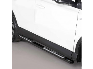 Toyota RAV4 2016-2019 Black Side Bars with Tread Plates