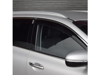 Hyundai Tucson 2015-2020 Set of 4 Stick-On Tinted Wind Deflectors with Chrome Strip