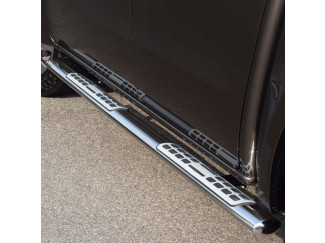 Mercedes X-Class Mach Side Steps in Stainless Steel with Treads