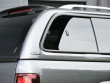 Close-up view displaying open sliding window on the VW Amarok 2011-2020 Carryboy Leisure Hardtop