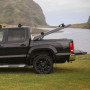 Side view of the VW Amarok 11-20 Pro-Form SportLid Tech2 Tonneau Cover - displayed open