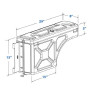 Dimensions of the swing case tool box for Isuzu Dmax