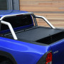 Black Roll-N-Lock Roller Shutter with Stainless Steel Roll Bar on Toyota Hilux