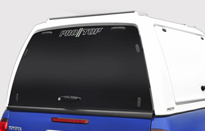 Glass rear door on the Pro//Top low roof canopy