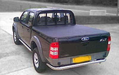 Double cab Ford XLT with soft tri folding tonneau cover fitted