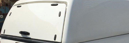 Solid Rear Door on a Truck Top Canopy